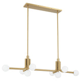 Stockholm 50-inch 8-light Champagne Gold Linear Chandelier with Opal Glass Shades