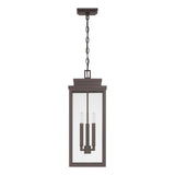 Hillside 9-inch 3-light Dark Bronze Exterior Pendant Light with Clear Glass