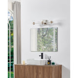 Blake 25-inch 6-light Polished Nickel and Champagne Gold 5CCT LED Vanity Light with Clear and Clear Ribbed Glass