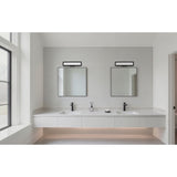 Courtney 18-inch Textured Black 5CCT LED Vanity Light with Clear Water Glass