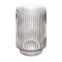 Amiens Glass Vase Grey Fluted By Renwil