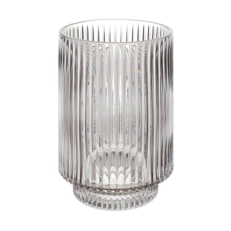 Amiens Glass Vase Grey Fluted By Renwil