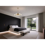 Stockholm 29-inch 7-light Champagne Gold Chandelier with Opal Glass Shades