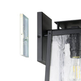 Salford 17-inch 1-light Matte Black Exterior Wall Sconce with Clear Antique Glass