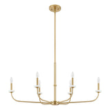 Leah 42-inch 6-light Brushed Gold and White Onyx Chandelier