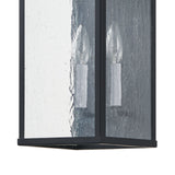 Overton 14-inch 2-light Matte Black Exterior Wall Sconce with Clear Antique Glass