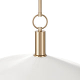 Novella 18-inch Polished Gold LED Convertible Pendant with White Glazed Ceramic Shade