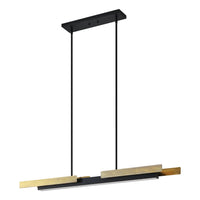 Grazia 48-inch 2-light Matte Black and Brushed Gold LED Linear Chandelier