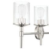 Andrea 32-inch 4-light Polished Nickel Vanity Light with Clear Ribbed Glass Shades