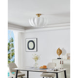 Bryony 22-inch 4-light Brushed Gold Convertible Pendant with White Synthetic Silk Shades