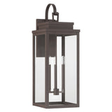 Hillside 31-inch 3-light Dark Bronze Exterior Wall Sconce with Clear Glass