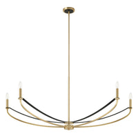 Sussex 47-inch 4-light Champagne Gold and Black Faux Leather Linear Chandelier