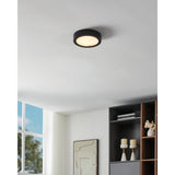Argyle 8-inch Textured Black and Natural Alabaster 5CCT LED Flush Mount