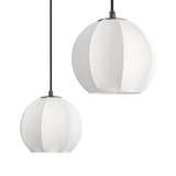 Bryony 48-inch 6-light Forged Bronze Chandelier with White Synthetic Silk Shades