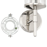 Andrea 5-inch 1-light Polished Nickel Vanity Light with Clear Ribbed Glass Shade