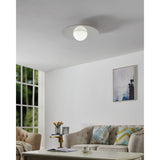 Solstice 22-inch Polished Nickel 5CCT LED Convertible Pendant with Opal Ribbed Glass Shade