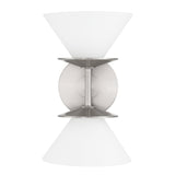 Tremolo 11-inch 2-light Brushed Nickel and Polished Nickel Vanity Light with Etched Opal Glass