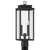 Hillside 20-inch 2-light Textured Black Exterior Post Light with Clear Glass