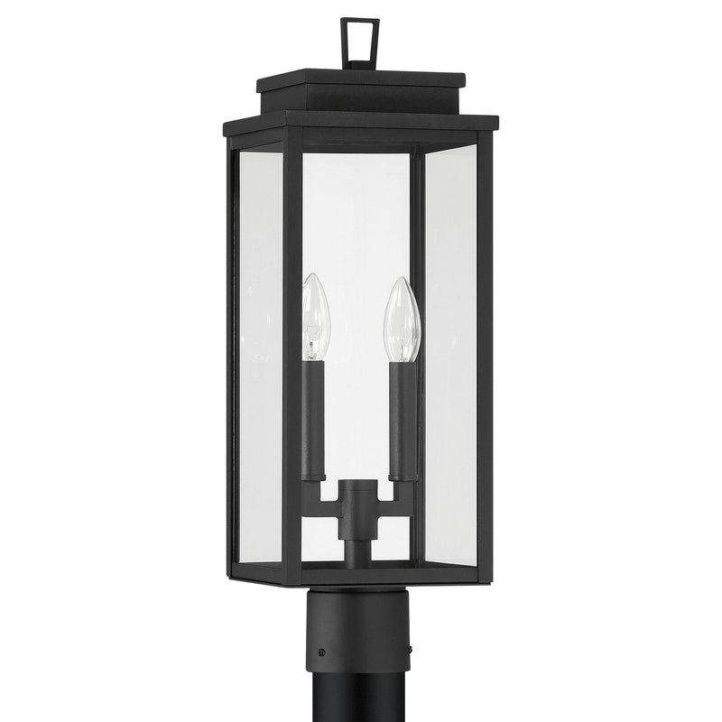 Hillside 20-inch 2-light Textured Black Exterior Post Light with Clear Glass