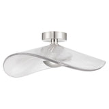 Novella 24-inch Polished Nickel LED Convertible Pendant with Clear Ribbed Glass Shade
