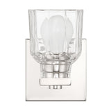Dryden 5-inch 1-light Polished Nickel Vanity Light with Clear Ribbed Glass Shade