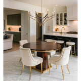 Sussex 36-inch 8-light Champagne Gold and Black Faux Leather Chandelier