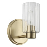 Bedminster 5-inch 1-light Champagne Gold Vanity Light with Clear Ribbed Glass Shade