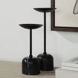 Uma Set Of 2 Pillar Candle Holder Matte Black By Renwil