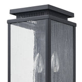 Overton 14-inch 2-light Matte Black Exterior Wall Sconce with Clear Antique Glass