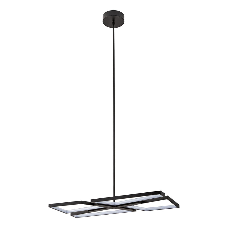 Alfie 30-inch 4-light Textured Black 3CCT LED Chandelier