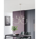 Florian 44-inch 8-light Polished Nickel and Clear Glass Chandelier