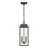 Hillside 7-inch 2-light Dark Bronze Exterior Pendant Light with Clear Glass