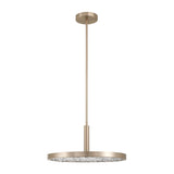 Courtney 18-inch Champagne Gold 5CCT LED Convertible Pendant with Clear Water Glass