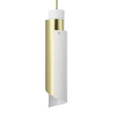 Enzio 6-inch 1-light Brushed Gold Pendant Light with Brushed Gold and Matte White Metal Shade