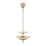 Fiorello 14-inch 3-light Brushed Gold Convertible Pendant with Smoked Amber Glass Shades