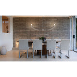 Sussex 47-inch 4-light Polished Nickel and Black Faux Leather Linear Chandelier