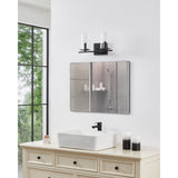 Jared 15-inch 2-light Matte Black Vanity Light with Clear Glass Shades
