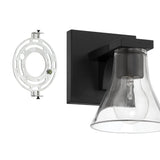 Gilford 5-inch 1-light Matte Black Vanity Light with Clear Glass Shade