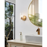 Bedminster 5-inch 1-light Champagne Gold Vanity Light with Clear Ribbed Glass Shade
