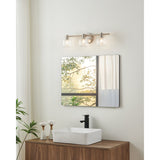 Valentina 24-inch 3-light Brushed Nickel Vanity Light with Clear Glass Shades