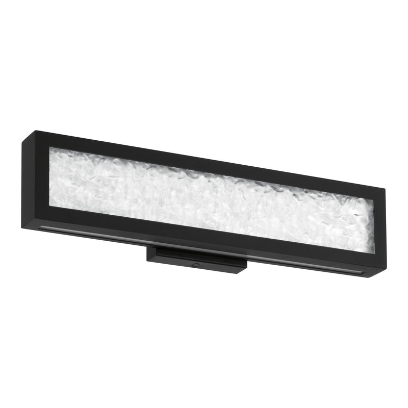 Courtney 18-inch Textured Black 5CCT LED Vanity Light with Clear Water Glass