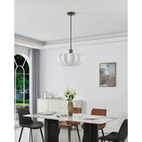 Bryony 22-inch 4-light Forged Bronze Convertible Pendant with White Synthetic Silk Shades