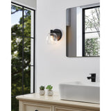 Valentina 5-inch 1-light Matte Black Vanity Light with Clear Glass Shade
