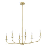 Leah 42-inch 6-light Brushed Gold and White Onyx Chandelier