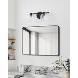 Valentina 15-inch 2-light Matte Black Vanity Light with Clear Glass Shades