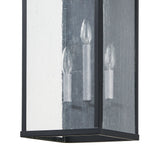 Overton 20-inch 3-light Matte Black Exterior Wall Sconce with Clear Antique Glass