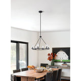 Jared 30-inch 6-light Matte Black Chandelier with Clear Glass Shades