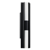 Colton 24-inch 2-light Textured Black 5CCT LED Vanity Light with Etched Opal Glass Shades