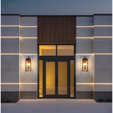 Hillside 25-inch 3-light Dark Bronze Exterior Wall Sconce with Clear Glass