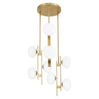 Julep 22-inch 9-light Brushed Gold Chandelier with Opal Glass Shades